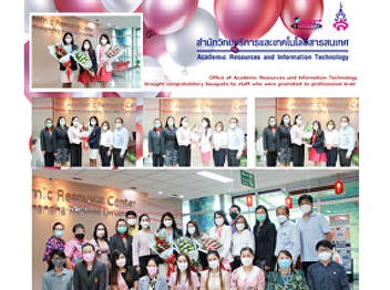 Office of Academic Resources and
Information Technology brought
congratulatory bouquets to staff who
were promoted to professional level